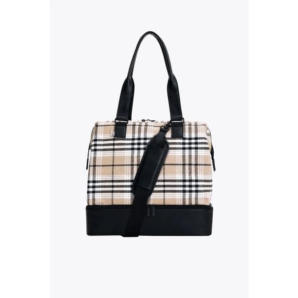Beis Handbags - NWT BEIS Mini Weekender Travel Bag in Plaid
